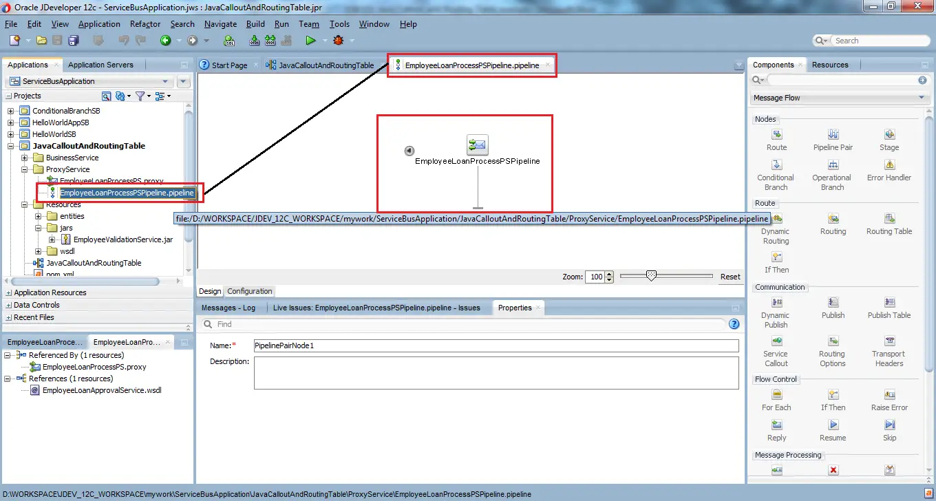 26_OSB-12c_Java_Callout_and_Routing_Table_example_Proxy_Service_pipeline_editor