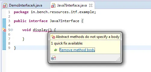1_Interface_interview_concrete_method_error_java_7