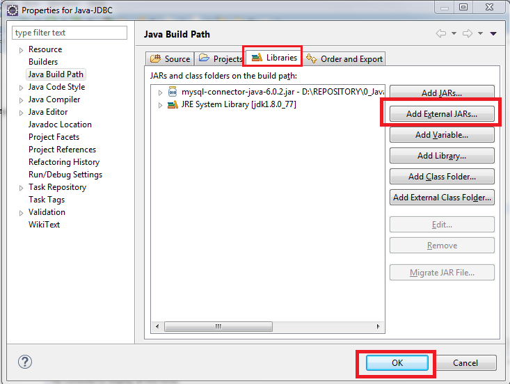 Java Steps to include jars in classpath in Eclipse IDE