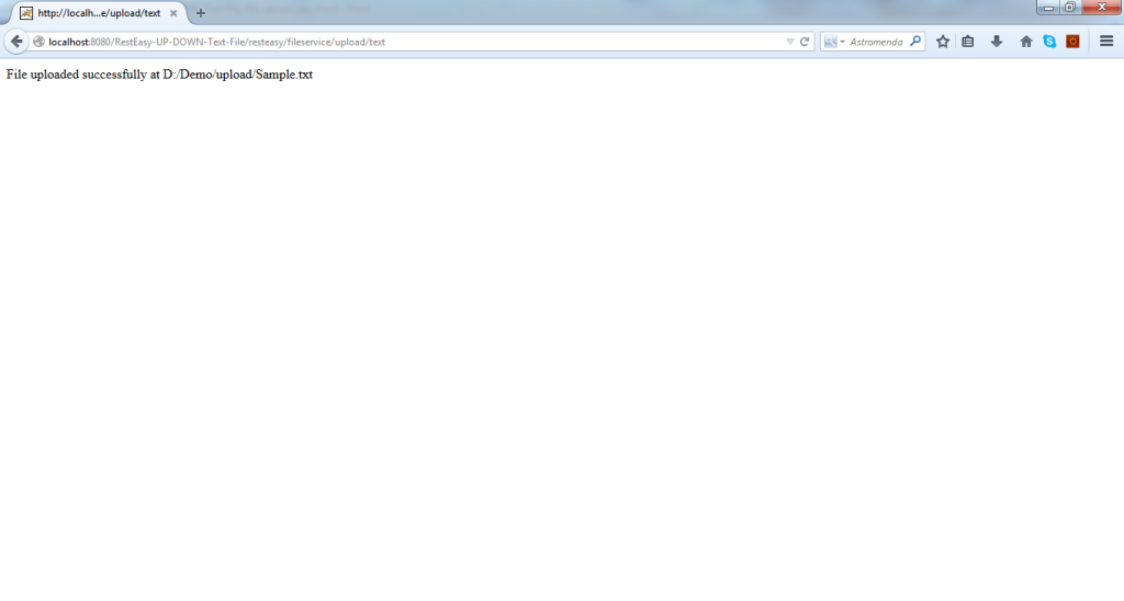 RestEasy JAXRS web service for uploading/downloading Text file + Java