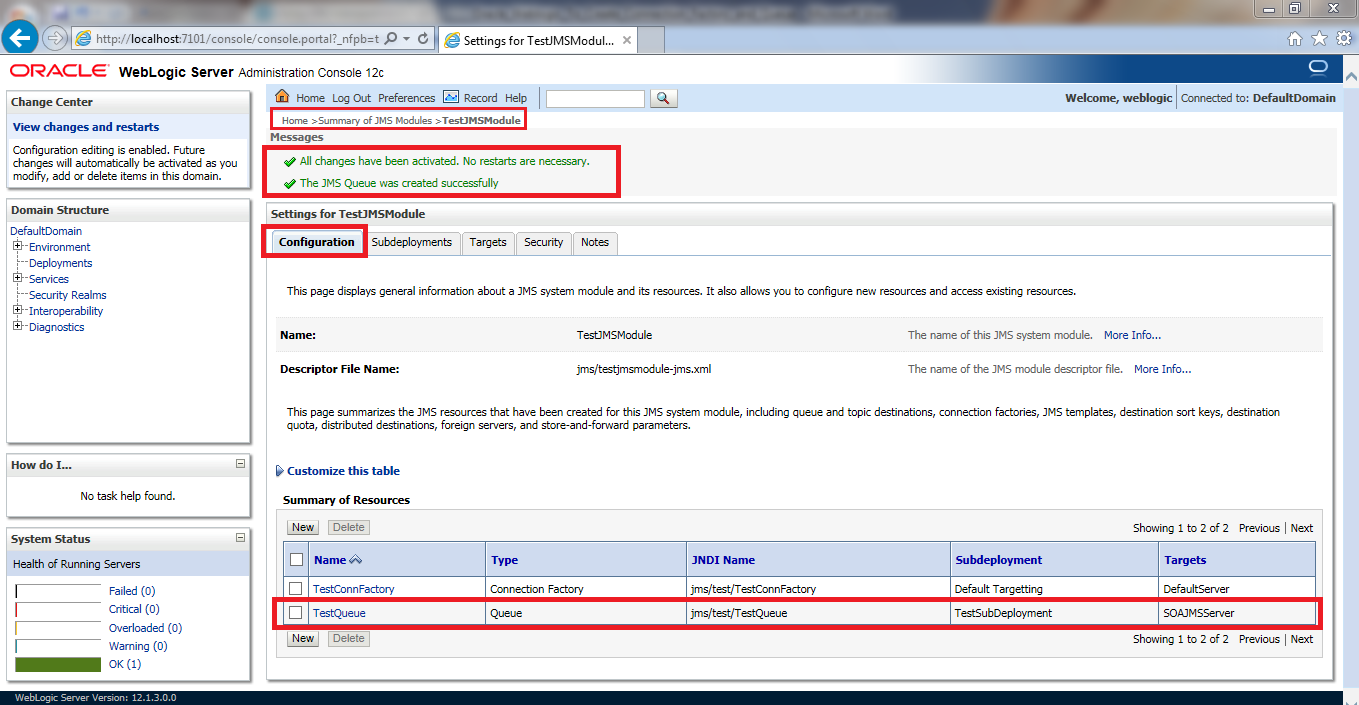 Create connection. Разработка для WEBLOGIC 12. WEBLOGIC настройка JMS. Web application WEBLOGIC. Oracle Validator.